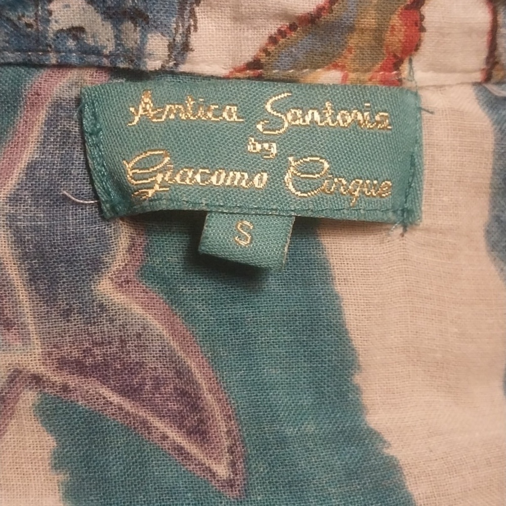 Antica Sartoria Giacomo Cinque Blue White Stripe Pink Floral Beaded Tropical - Picture 6 of 8